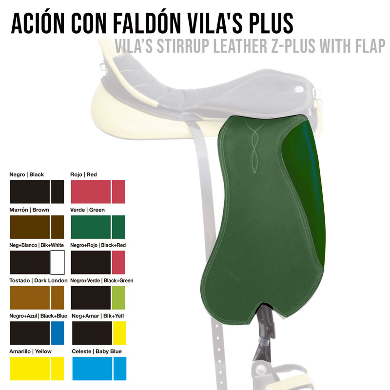 Faldão verde escuro em couro para estribo com várias opções de cores