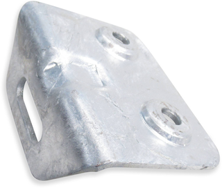 Elemento metálico galvanizado com roscas e orifício oval
