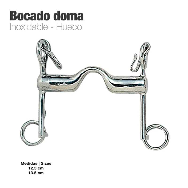 Bocado doma em aço inoxidável com design oco e ganchos