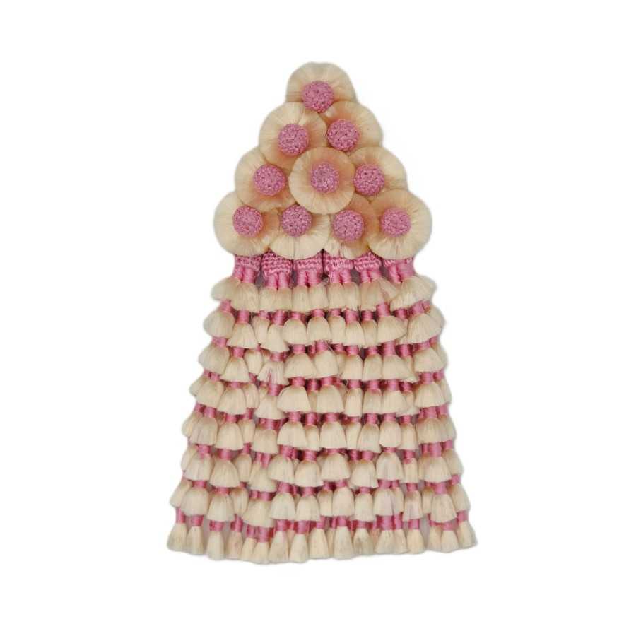 Tassel decorativo bege e rosa