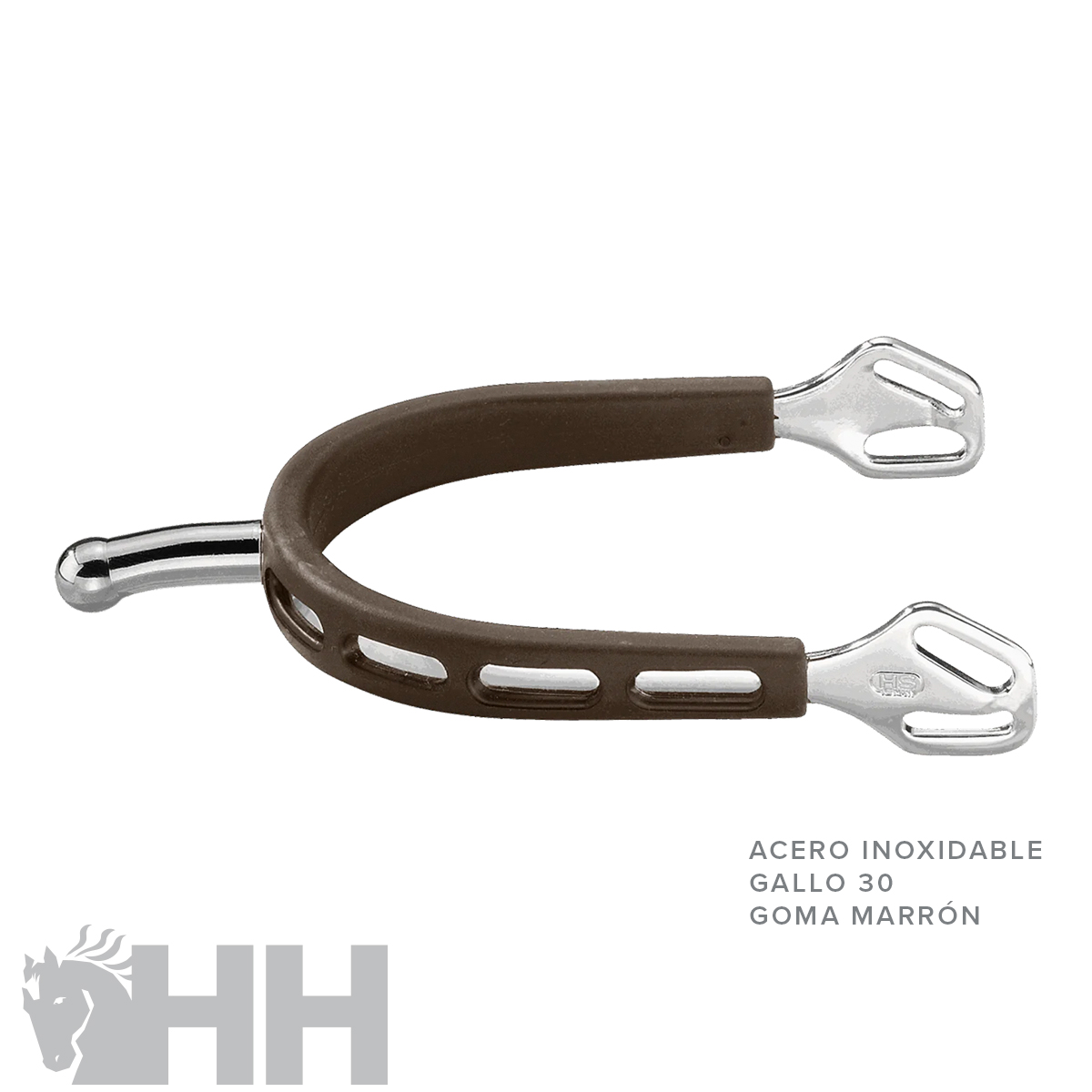 Espora de aço inoxidável com borracha castanha