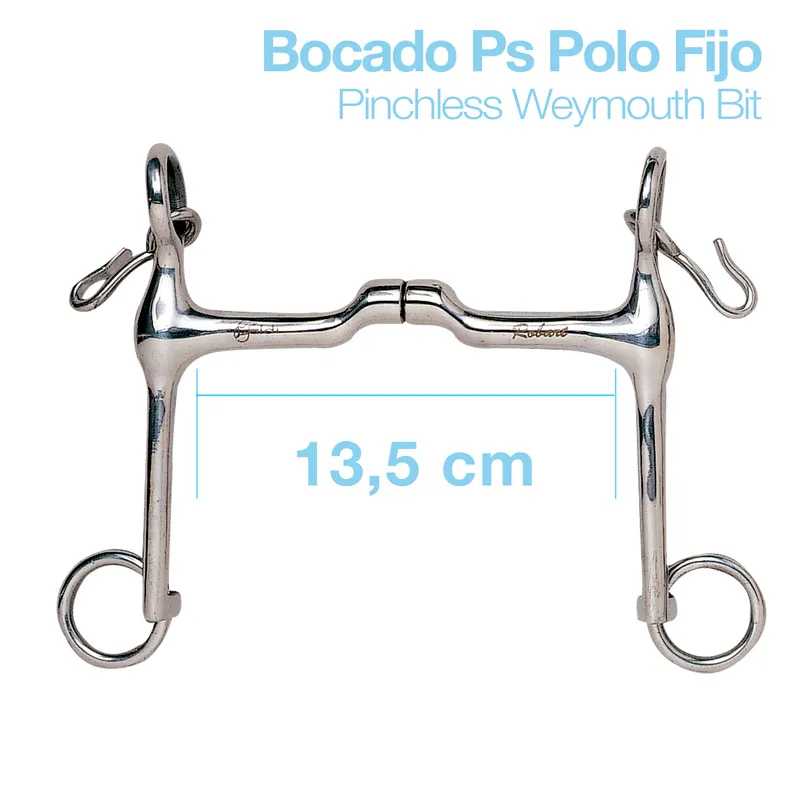 Bocado de metal prateado para cavalo com 13,5 cm