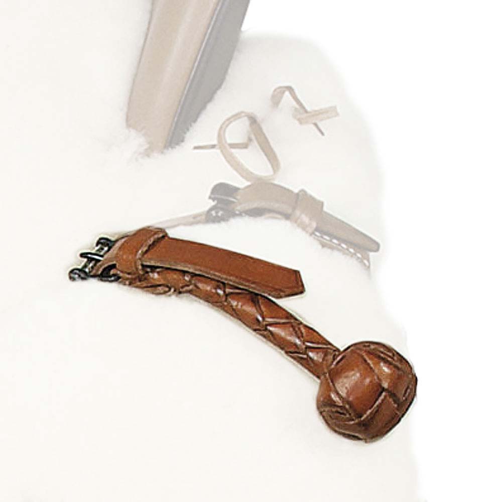 Pulsera de couro marrom trançado com bola na ponta