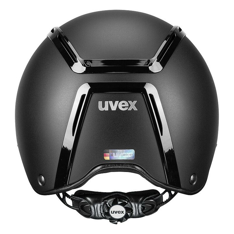 Capacete preto mate Uvex vista frontal