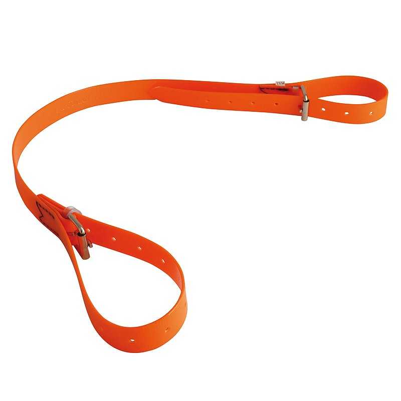 cinto largo laranja com fivela prateada