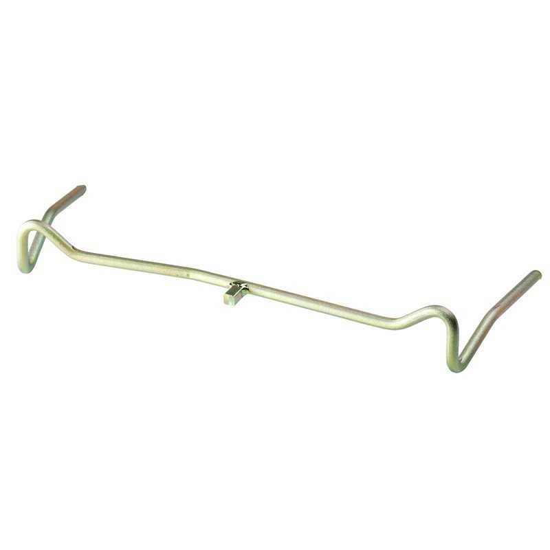 Barra estabilizadora metálica cinza prateada sobre fundo branco