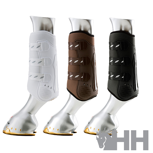 Protectores para patas de cavalo em branco, castanho e preto