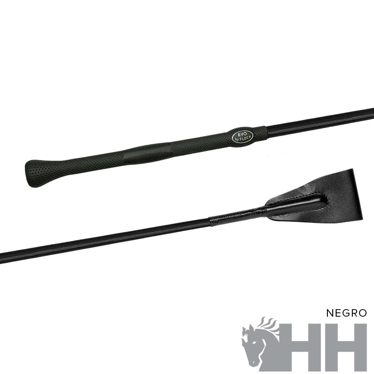 rédea preta HHP em material sintético com textura e inscrição óval