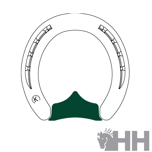 Ferradura branca com detalhes verdes e logótipo HH cinzento