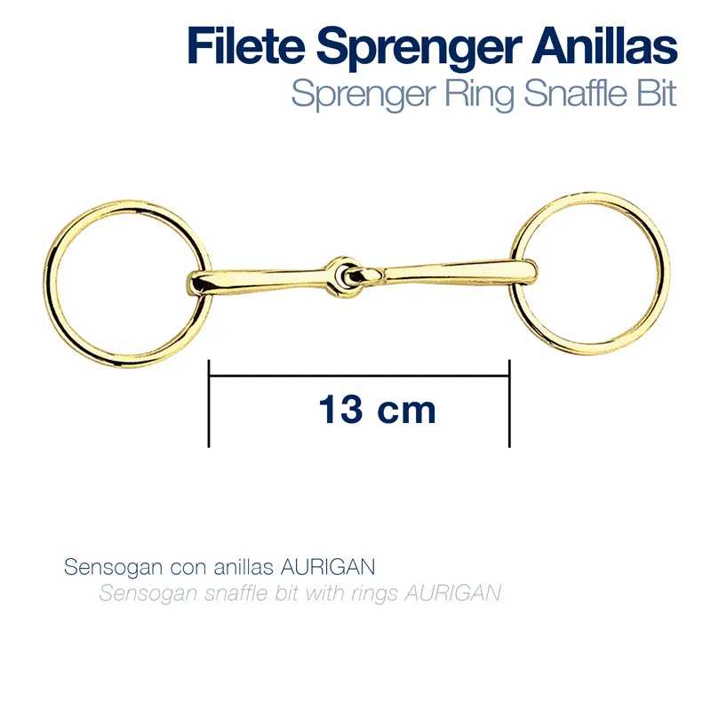 Filete Sprenger Anillas dourado com anilhas de 13 cm