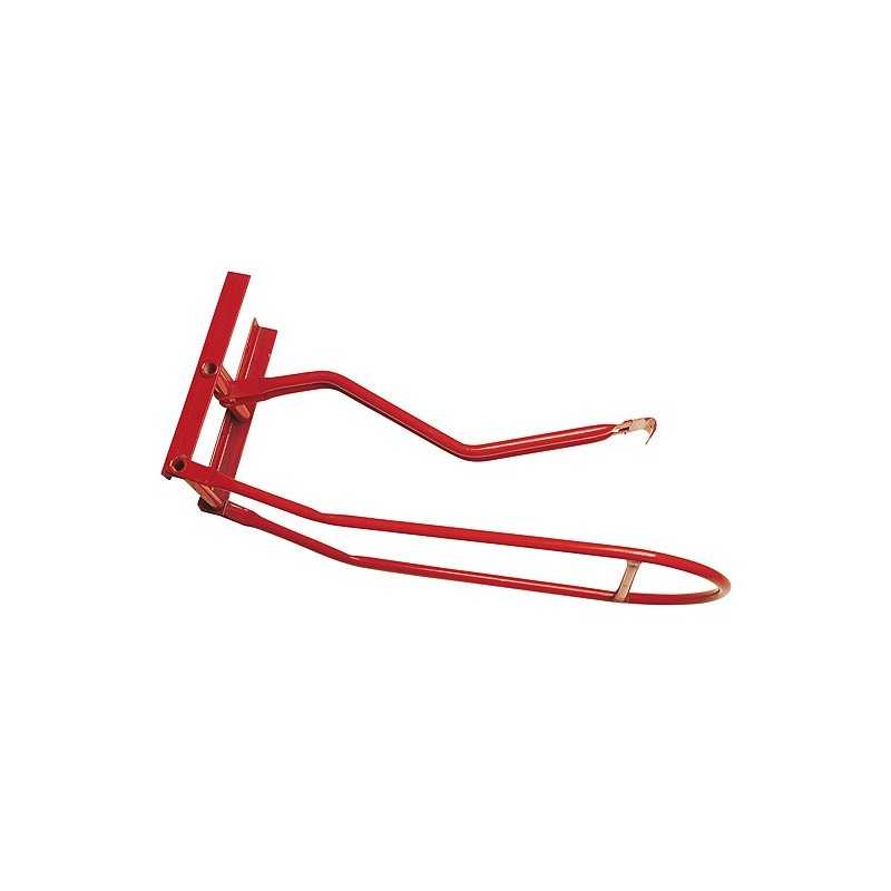 Suporte metálico vermelho para objectos, design tubular e fixação em parede