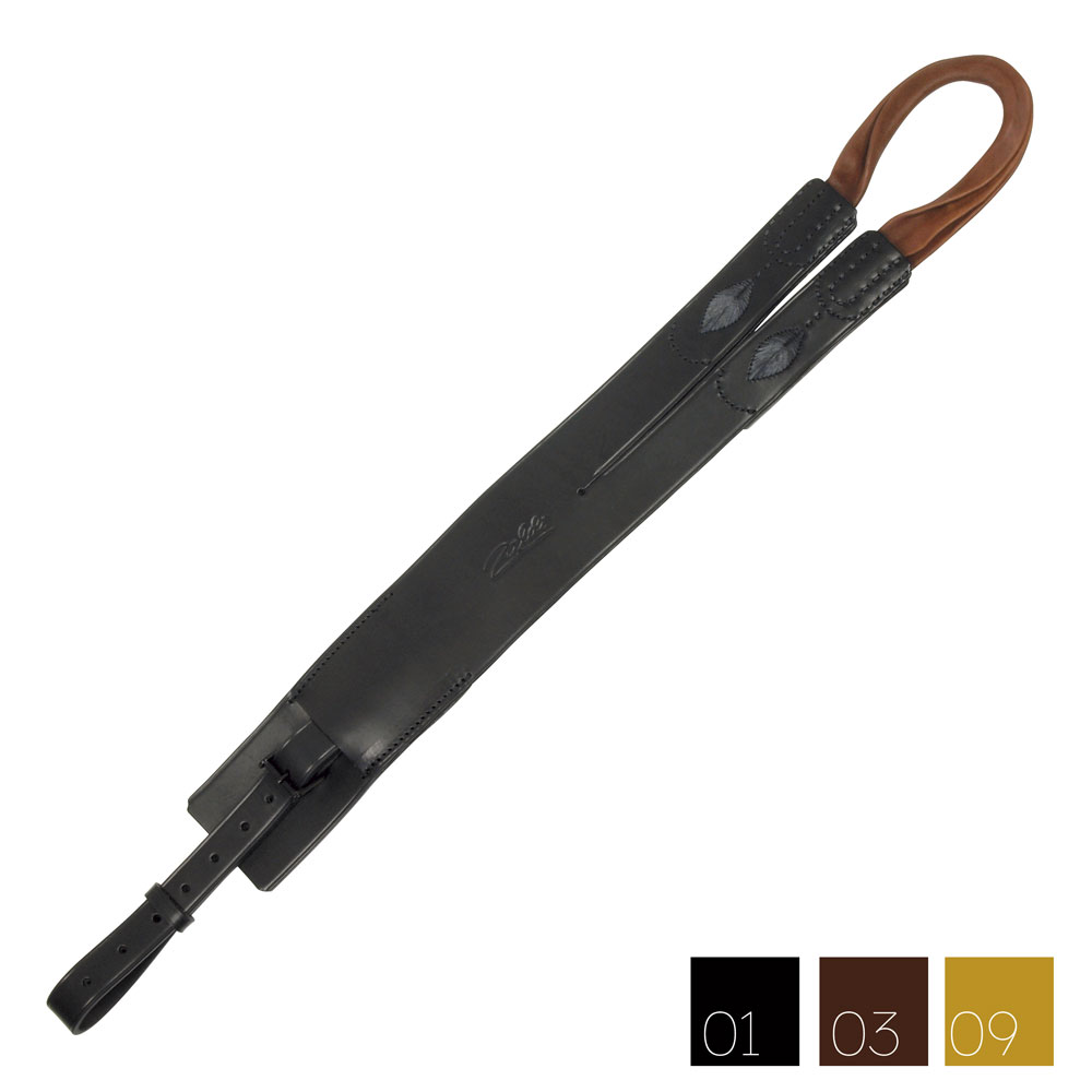 Cinto preto de couro com fivela marrom