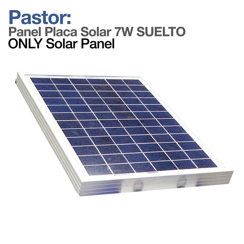 Painel solar azul com estrutura branca e texto informativo