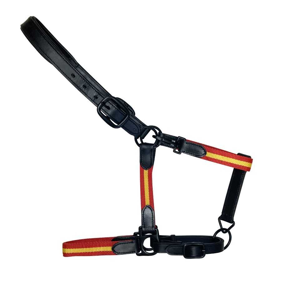Cabresto para cavalo vermelho, amarelo e preto