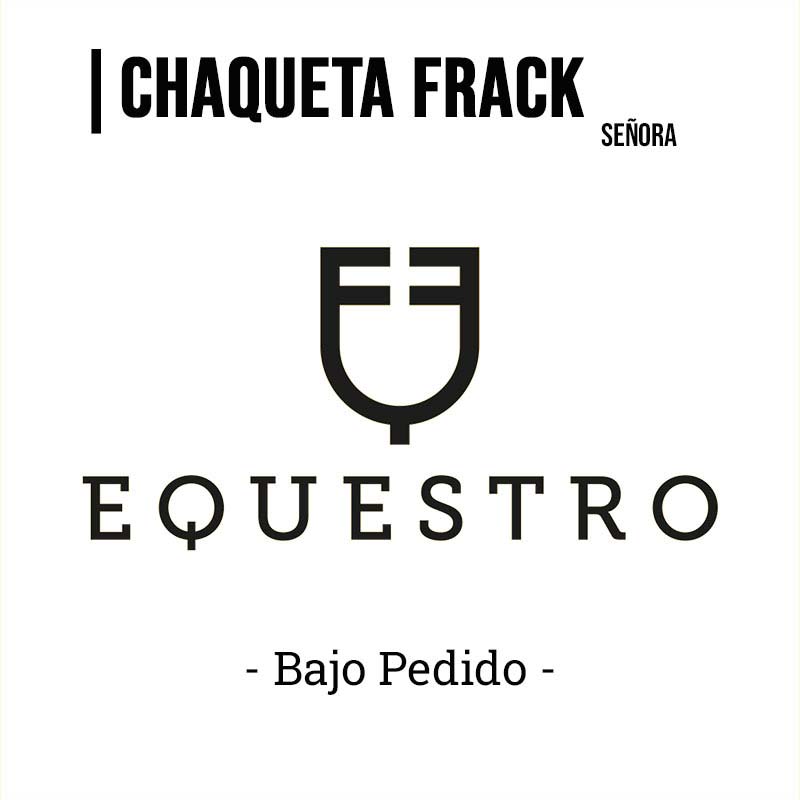 Texto promocional de jaqueta frack para senhora da marca EQUESTRO em fundo branco