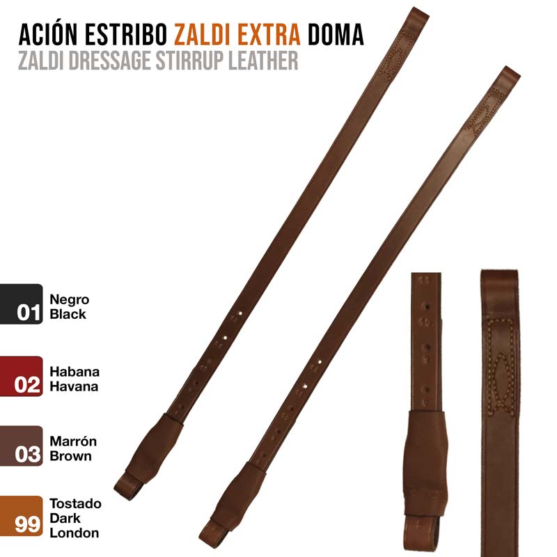 Correias de estribo em pele diversas cores Zaldi Dressage Stirrup Leather