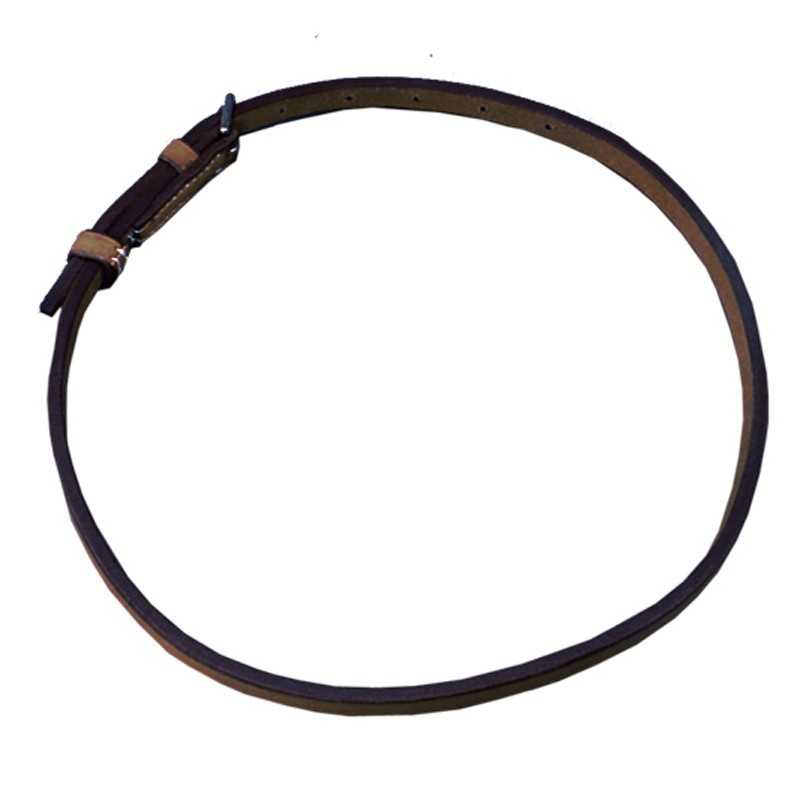 Cinto fino de couro castanho com fivela metálica