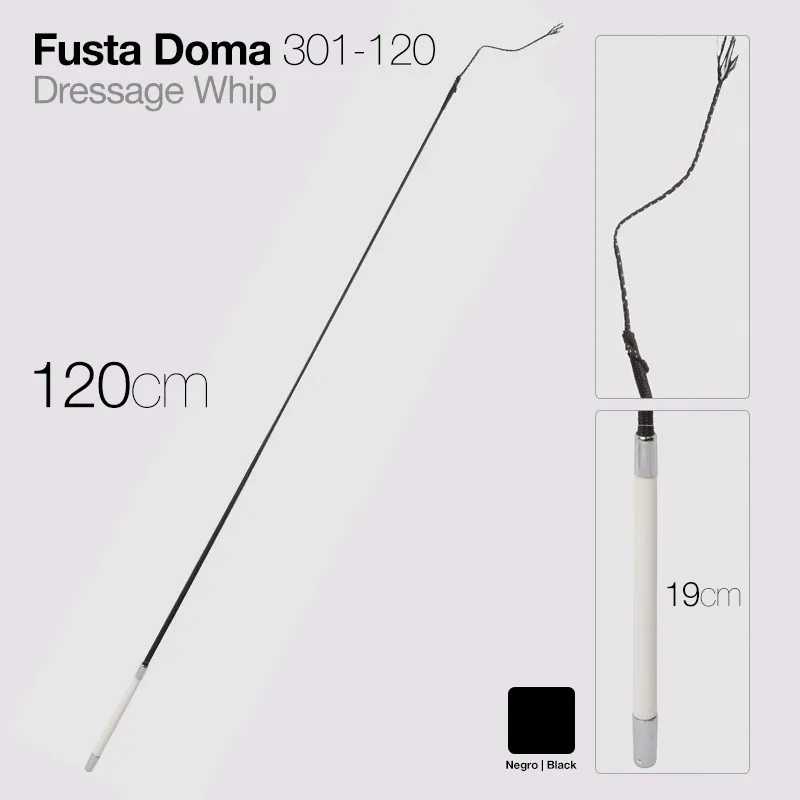 Fusta para Dressage Doma 301-120 com 120 cm, cabo branco e ponta preta