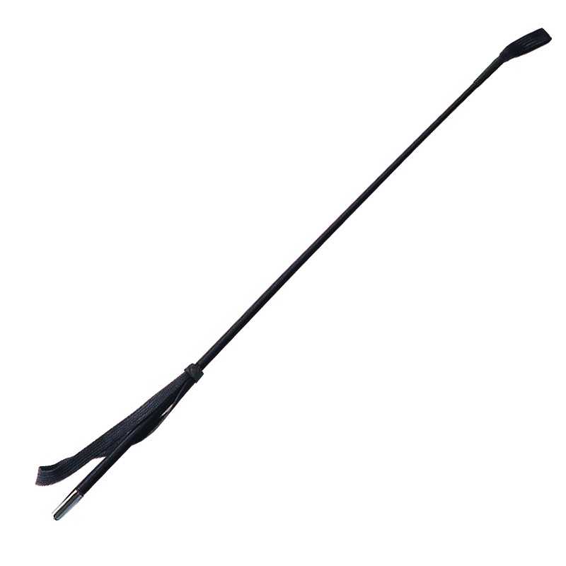 Chicote fino preto com cabo plástico e extremidade em metal