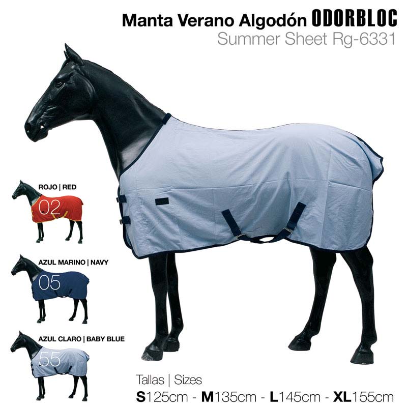 Manta para cavalo algodão Odorbloc em várias cores e tamanhos