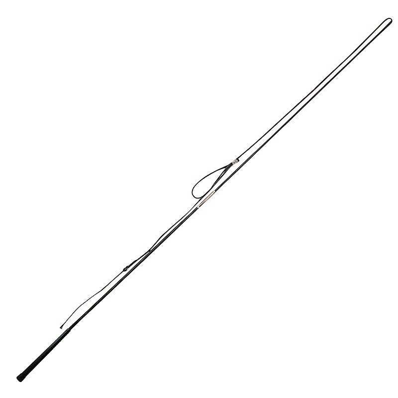 Vara de equitação branca e preta com corda para controlo