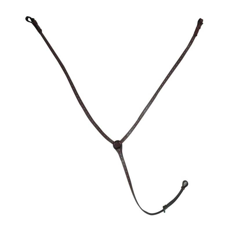 Cordão castanho com pontinhos brancos em fundo branco