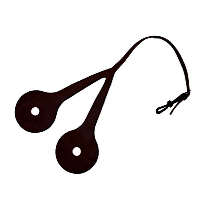 Alça dupla para mala em couro castanho escuro com gancho preto