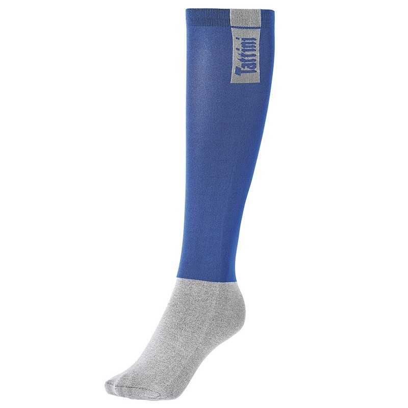 Meia alta desportiva azul e cinza com a palavra Puma