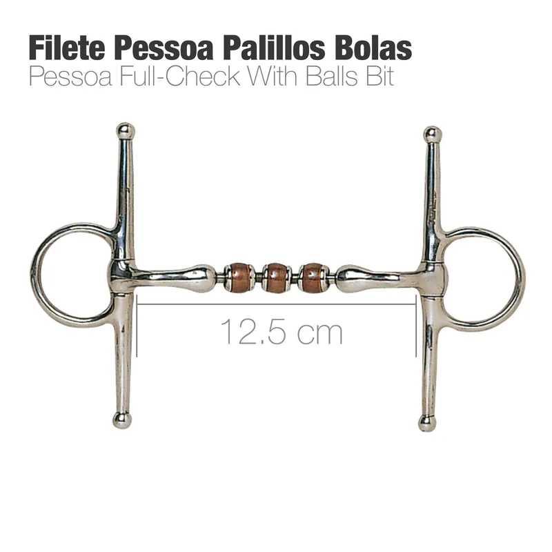 Freio pessoa palilhos bolas de metal com contas marrons e medida 12.5 cm