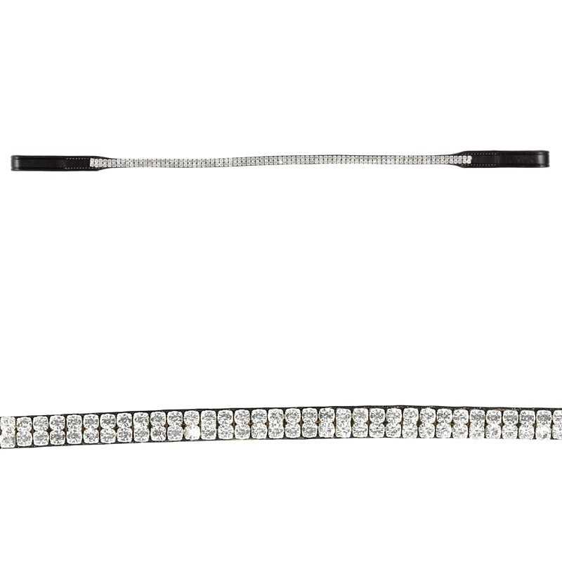 Cinto fino preto com faixa de strass