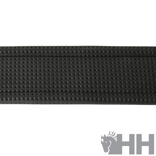 Correia preta texturizada com padrão triangular sobre fundo branco.