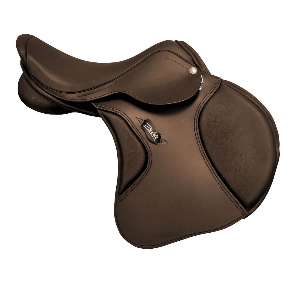 Sela de cavalo castanha em couro com etiqueta 'Dall'