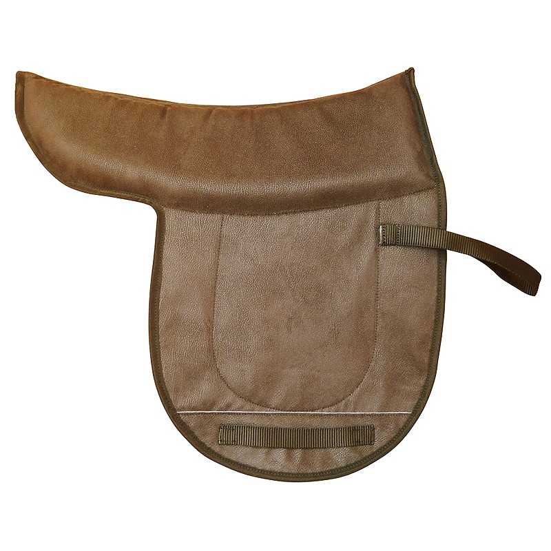 Sela marrom sintética para equitação com tiras de fixação
