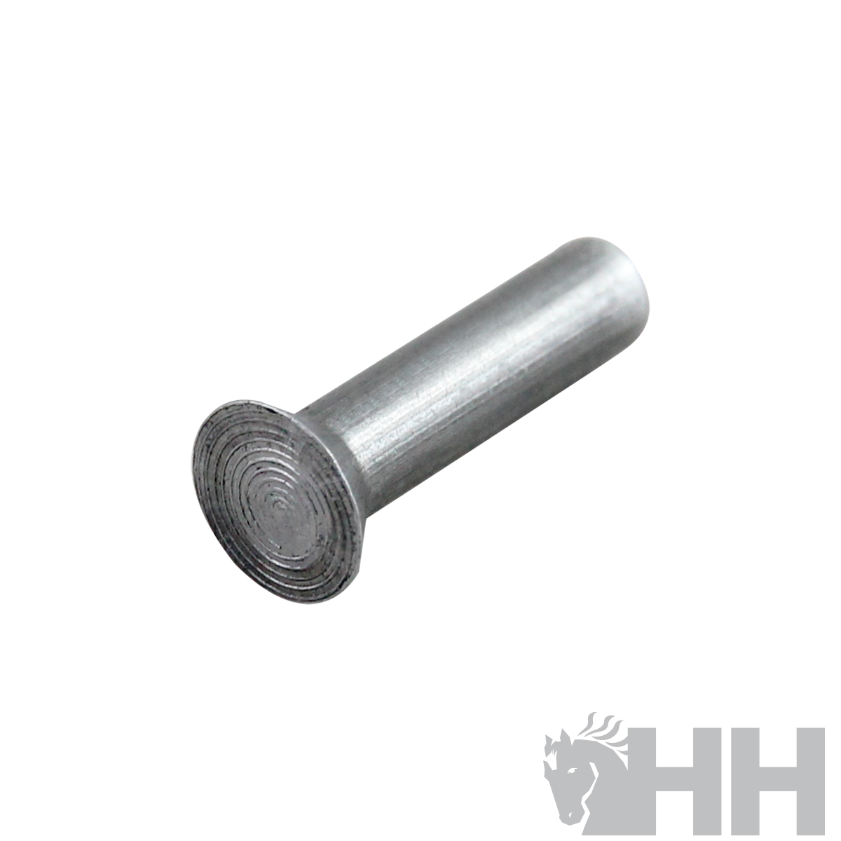 pino metálico prateado com cabeça circular texturizada