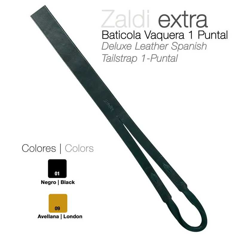 Correia preta de pele Zaldi extra Deluxe Leather Spanish Tailstrap