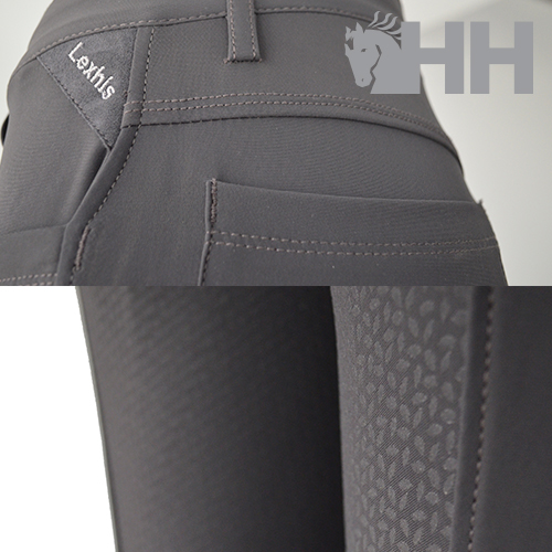 Calças cinzentas para equitação com tecido LæthS e padrões antiderrapantes