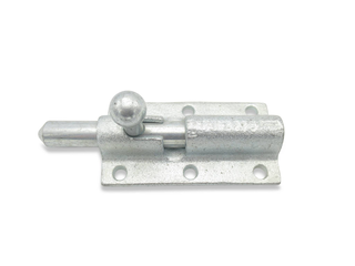 Fecho de porta metal galvanizado com pino deslizante em fundo branco