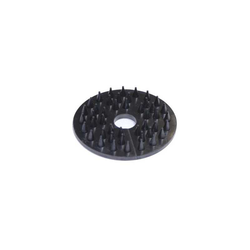 Disco preto redondo com pontas cónicas e orifício central