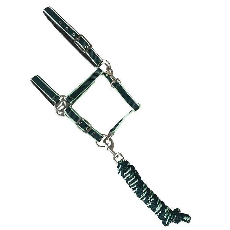 Cabresto preto com corda preta e branca
