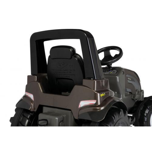 Tractor infantil elétrico cinzento escuro com assento e volante