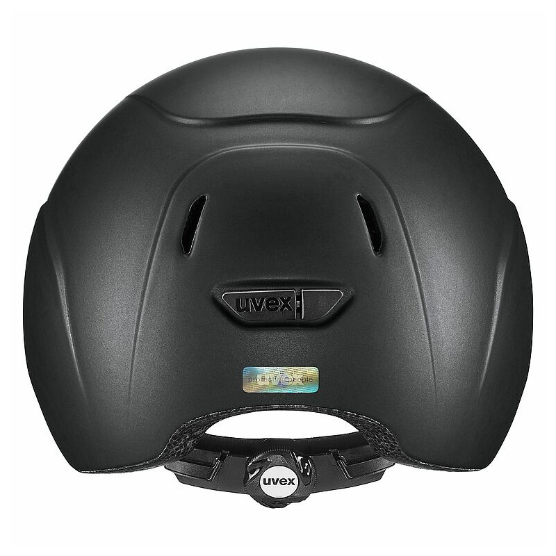 Capacete de ciclismo preto uvex com ajuste na parte de trás