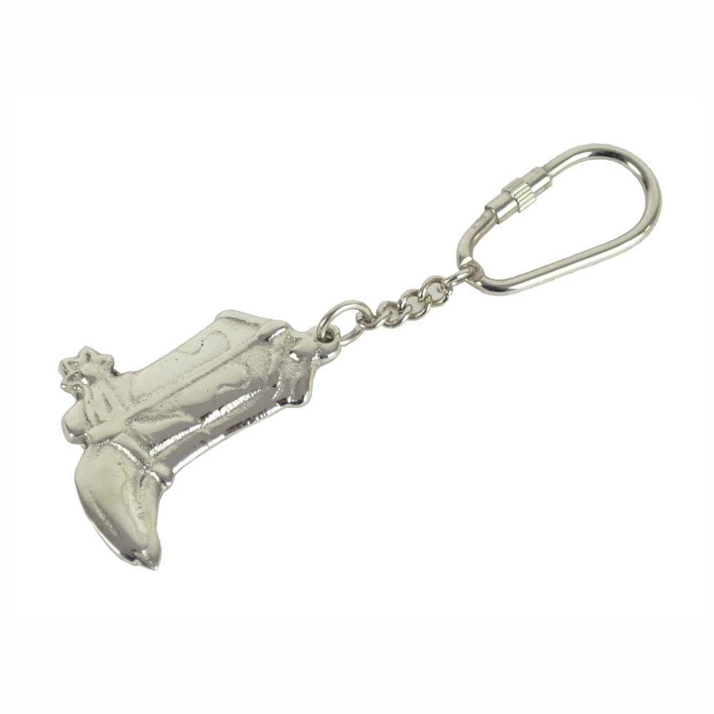 Porta-chaves metálico com pendente bota de cowboy
