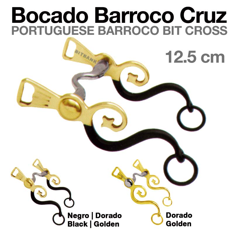 Par de esporas barrocas portuguesas preto e dourado e dourado