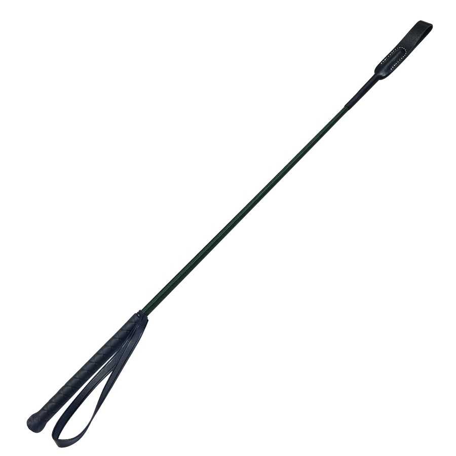 Chicote para equitação preto com alça no cabo