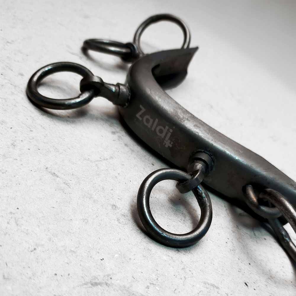 Ferradura metálica com argolas e gravação Zaldi