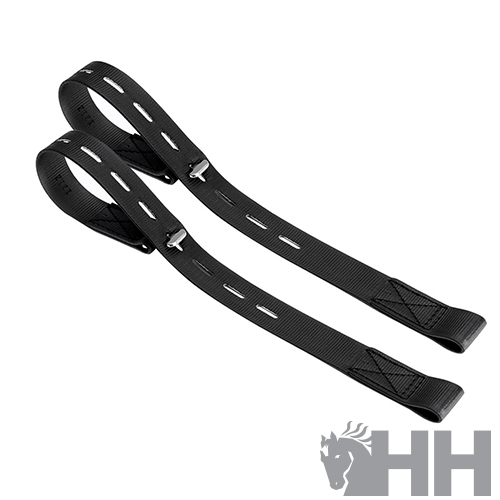 Par de correias de nylon pretas com fivelas metálicas