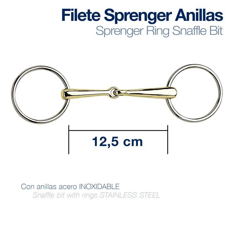 Freio filete Sprenger com anilhas de aço inoxidável e medida de 12,5 cm