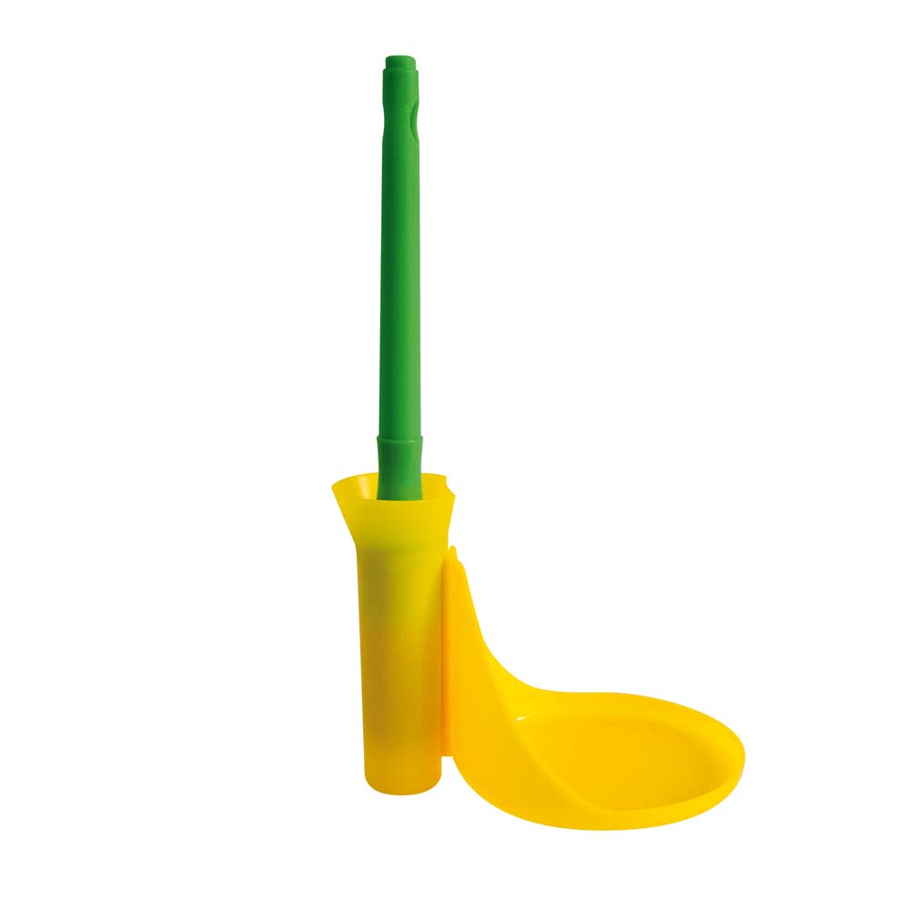 Suporte amarelo com bastão verde