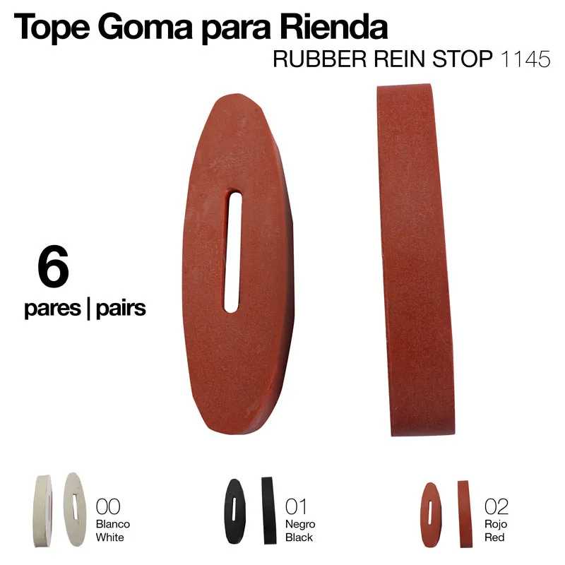 Tope Goma para Rienda RUBBER REIN STOP 1145 em três cores, 6 pares