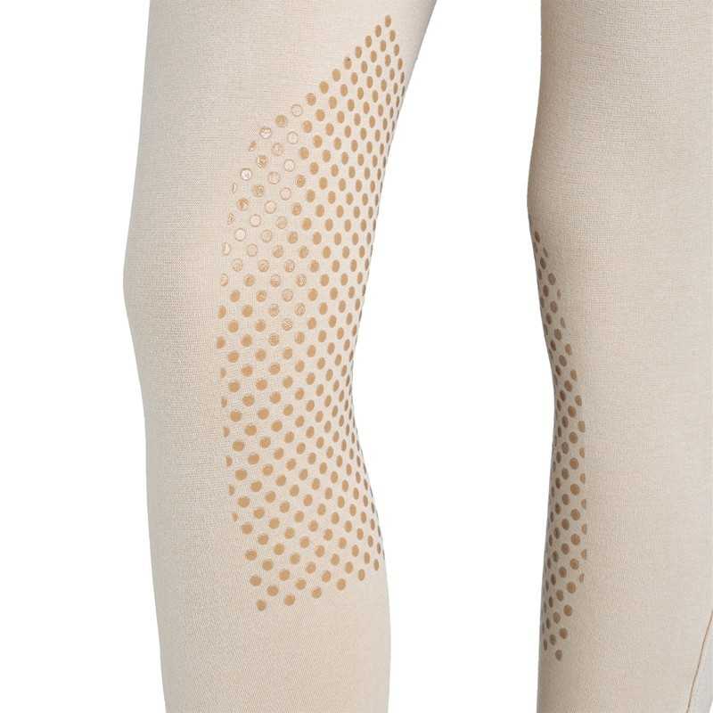 Leggings bege claro com padrão de pontos castanhos